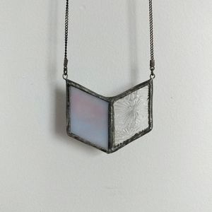 Beautiful Stained Glass Necklace 16.5" long